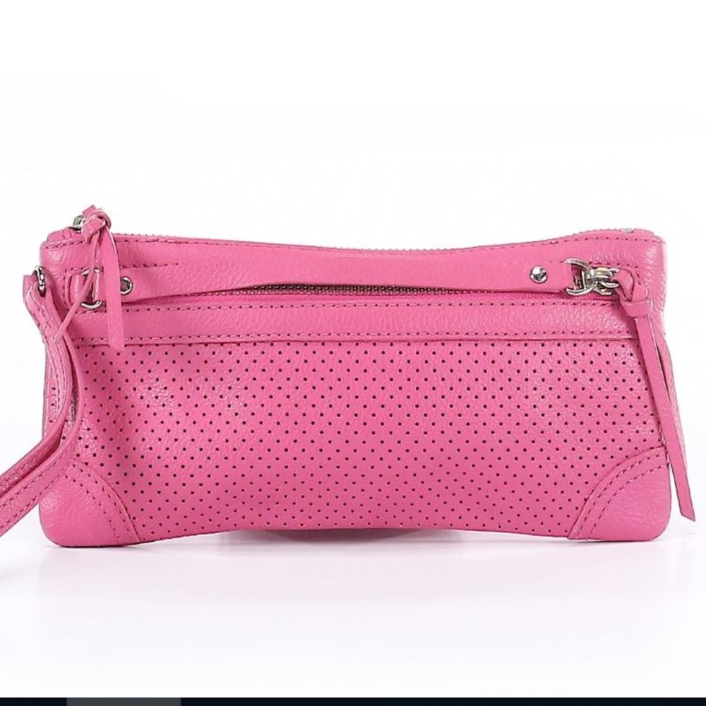 Banana Republic Pink Leather Wristlet Clutch